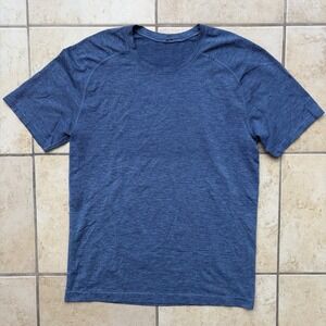 Lululemon Metal Vent Tech T Shirt Mens Medium Blue Performance Gym Run Stretch
